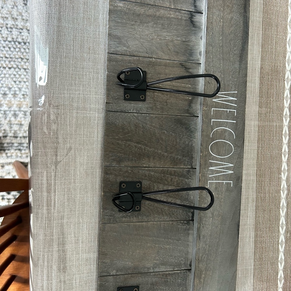 Rae Dunn Gray Welcome Wall Hooks